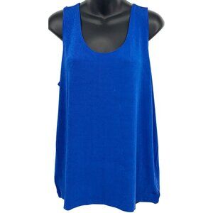 Chicos Travelers Women Size 3 XL 16 Tank Top Blouse Royal Blue Stretch Scoop New